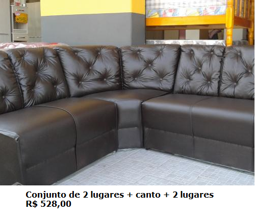 Conjunto Sofá 2 lugares + canto + 2 Lugares