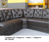 Conjunto Sofá 2 lugares + canto + 2 Lugares